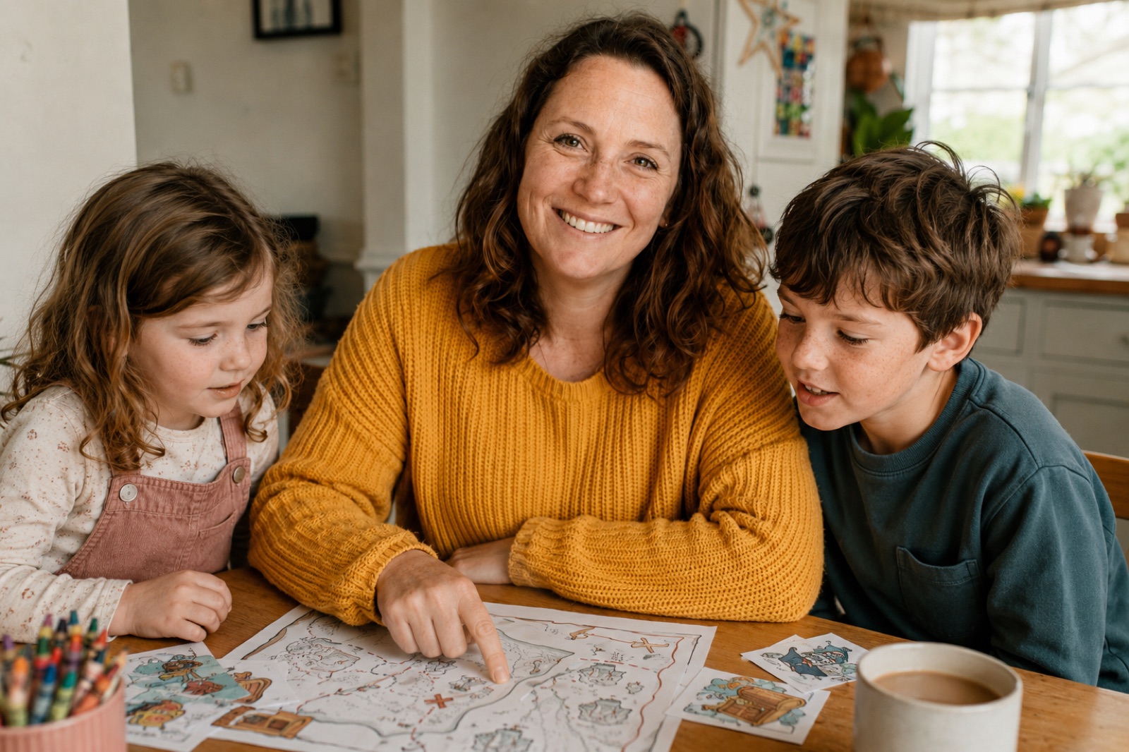 Hannah with her children Lily and Oscar at home in Harrogate