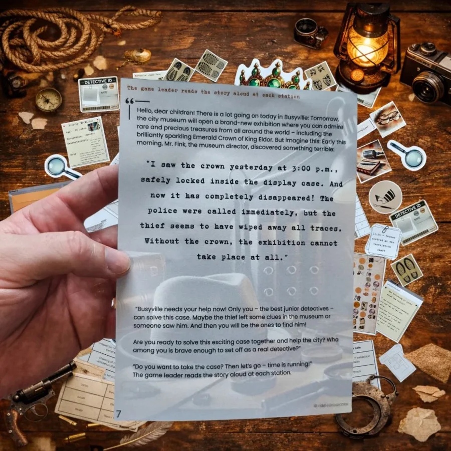 Preview of the Detective hunt story page